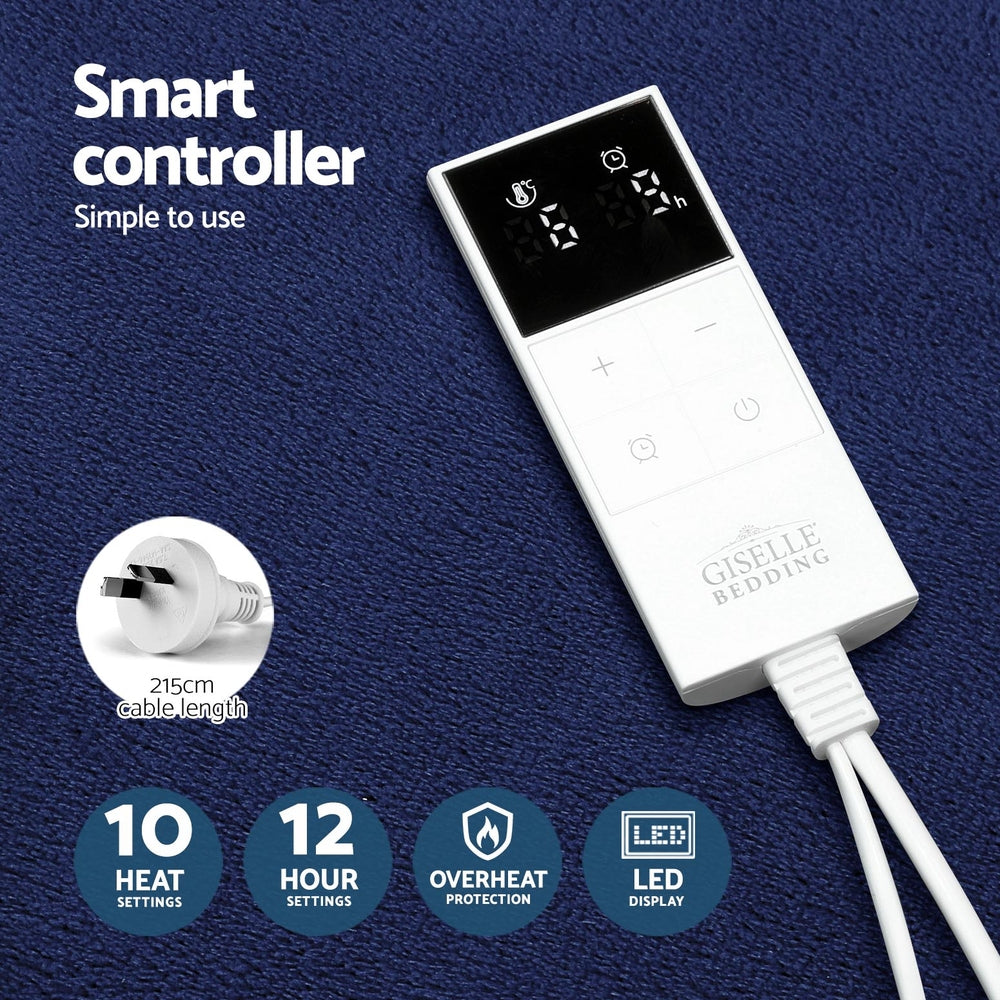 Giselle Electric Throw Rug Heated Blanket Washable Snuggle Flannel Winter Green