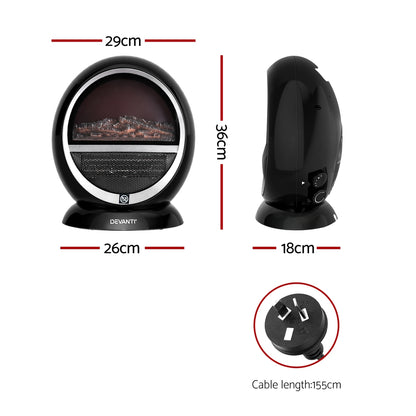 Devanti Electric Fireplace Fire Heaters 1500W Tristar Online