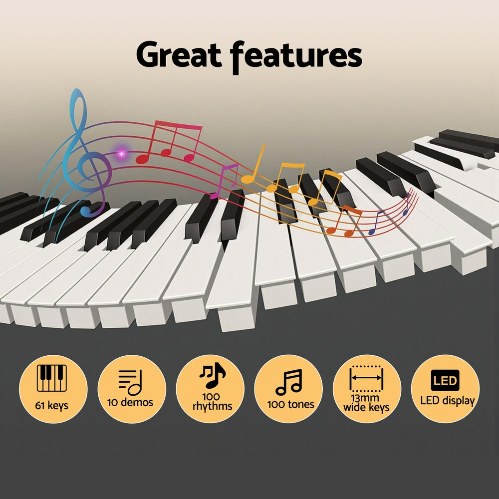 Alpha 61-Key Digital Piano Keyboard Electric Kids Gift Black Tristar Online