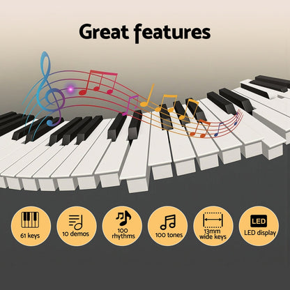 Alpha 61-Key Digital Piano Keyboard Electric Kids Gift Black Tristar Online