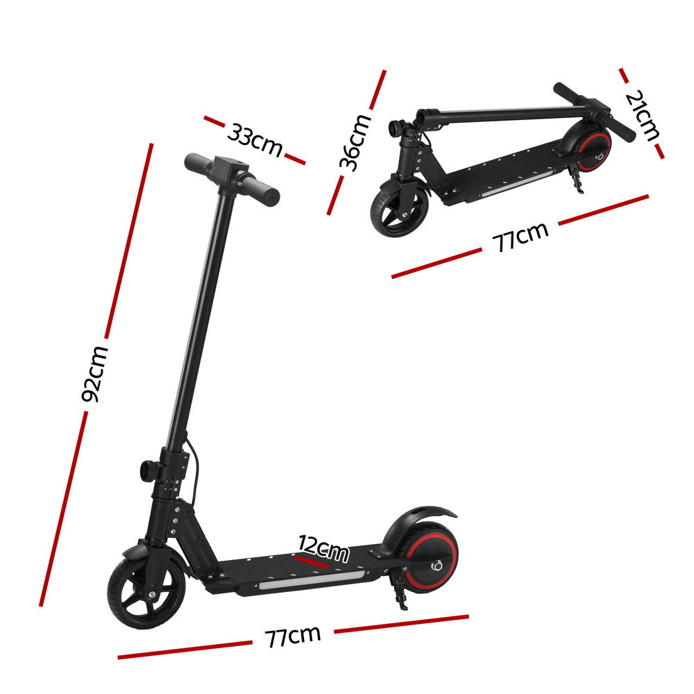 Electric Scooter 130W 16KM/H LED Light Folding Portable Riding Commuter Black Tristar Online