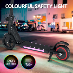 Electric Scooter 130W 16KM/H LED Light Folding Portable For Kids Teens Black Tristar Online