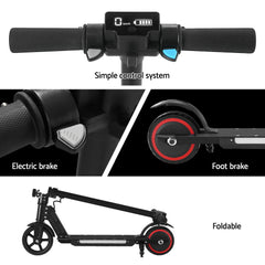 Electric Scooter 130W 16KM/H LED Light Folding Portable For Kids Teens Black Tristar Online