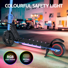Electric Scooter 130W 16KM/H LED Light Folding Portable For Kids Teens Blue Tristar Online