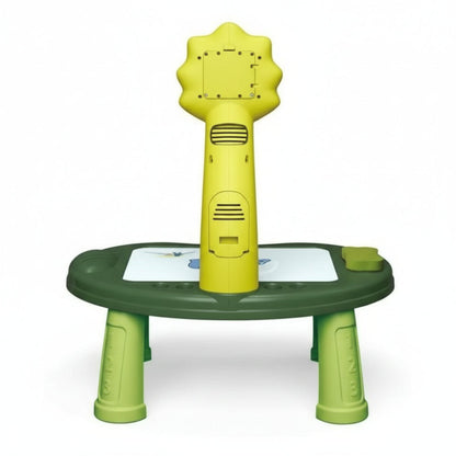 LED projector and dinosaur drawer displayed at angle showing full surface