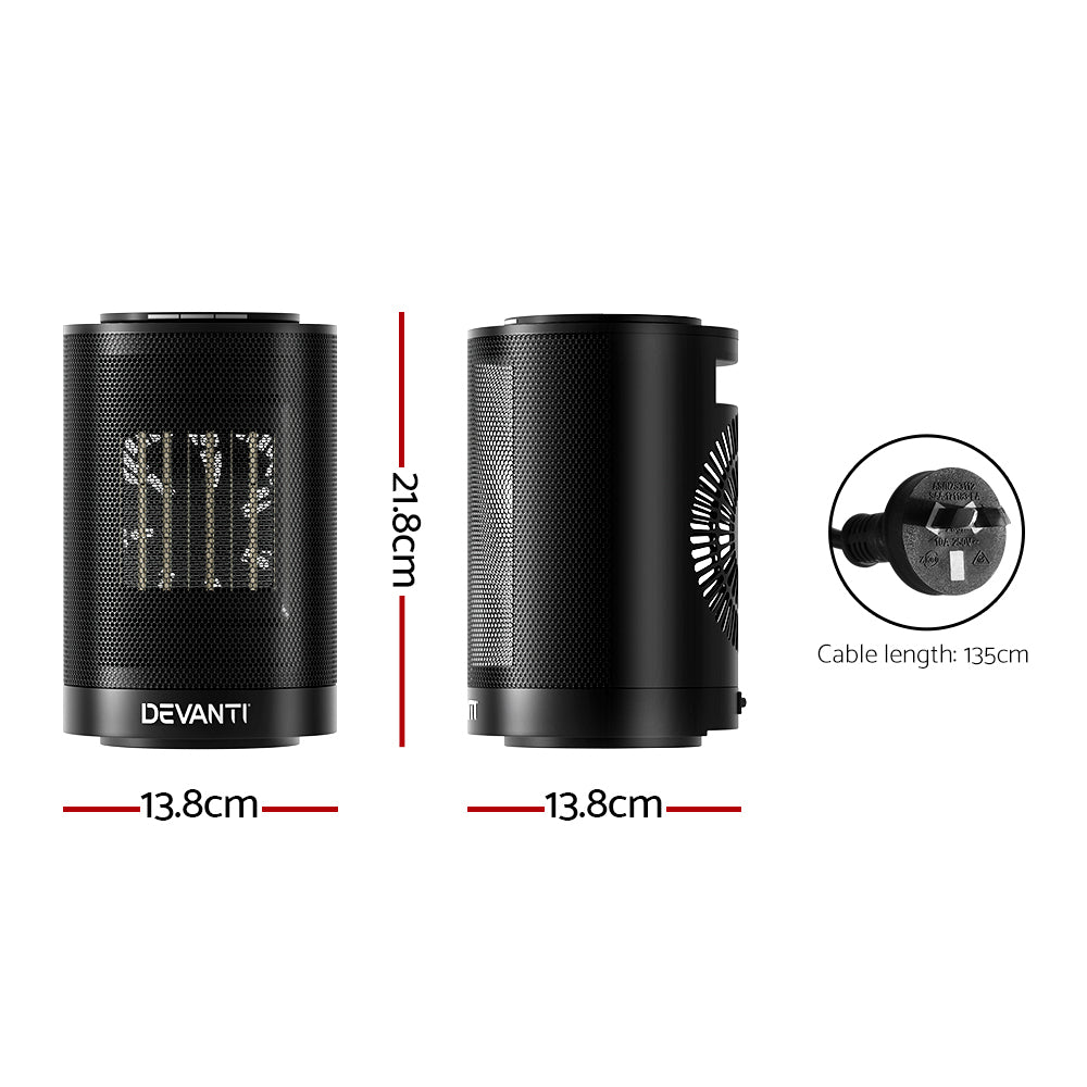 Devanti Electric Fan Heater Portable Ceramic Standing Room Office Heaters 1200W Tristar Online