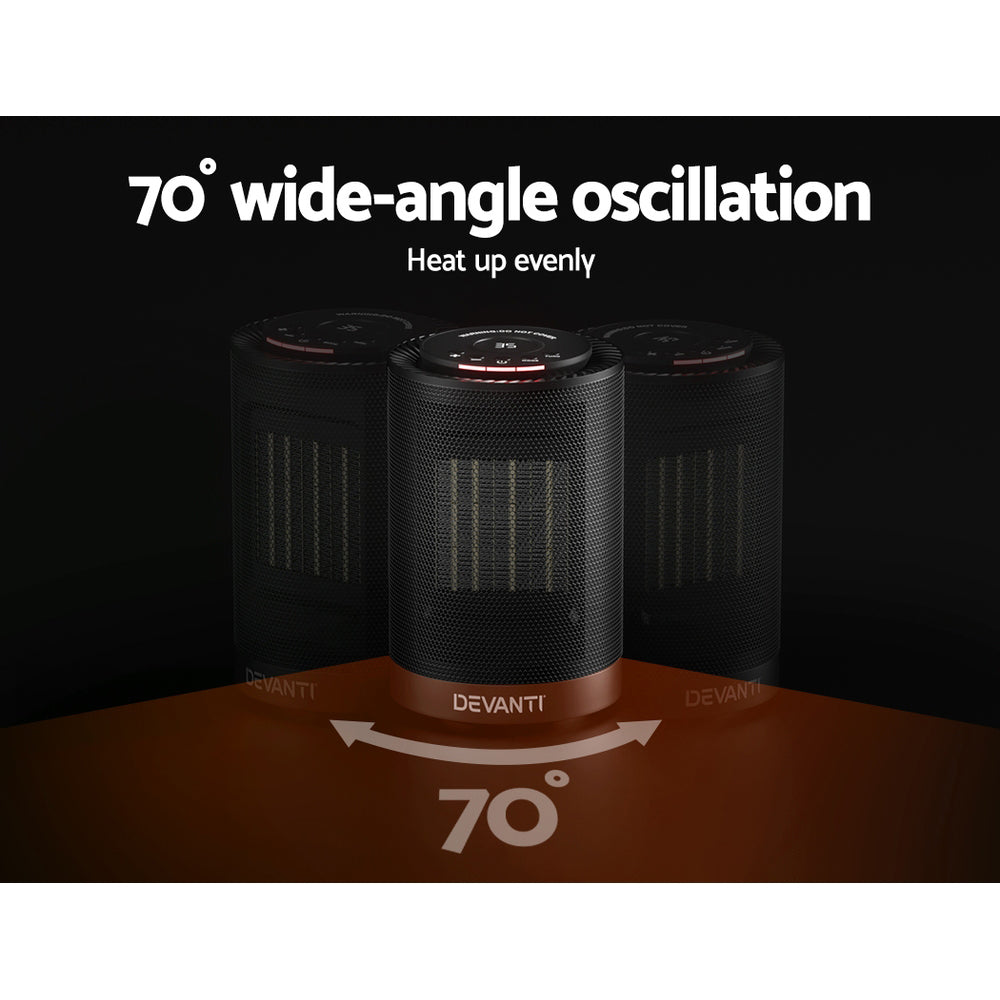 Devanti Electric Fan Heater Portable Ceramic Standing Room Office Heaters 1200W Tristar Online