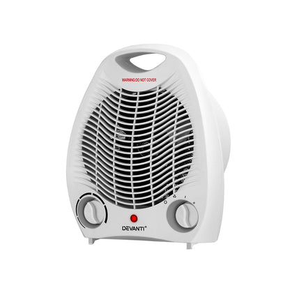 Devanti Electric Fan Heater Portable Room Office Heaters Hot Cool Wind 2000W Tristar Online