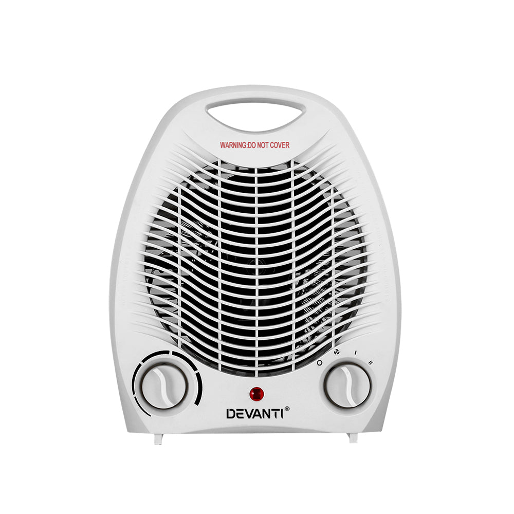 Devanti Electric Fan Heater Portable Room Office Heaters Hot Cool Wind 2000W Tristar Online