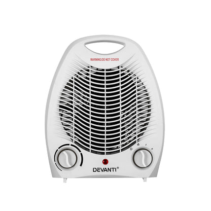 Devanti Electric Fan Heater Portable Room Office Heaters Hot Cool Wind 2000W Tristar Online