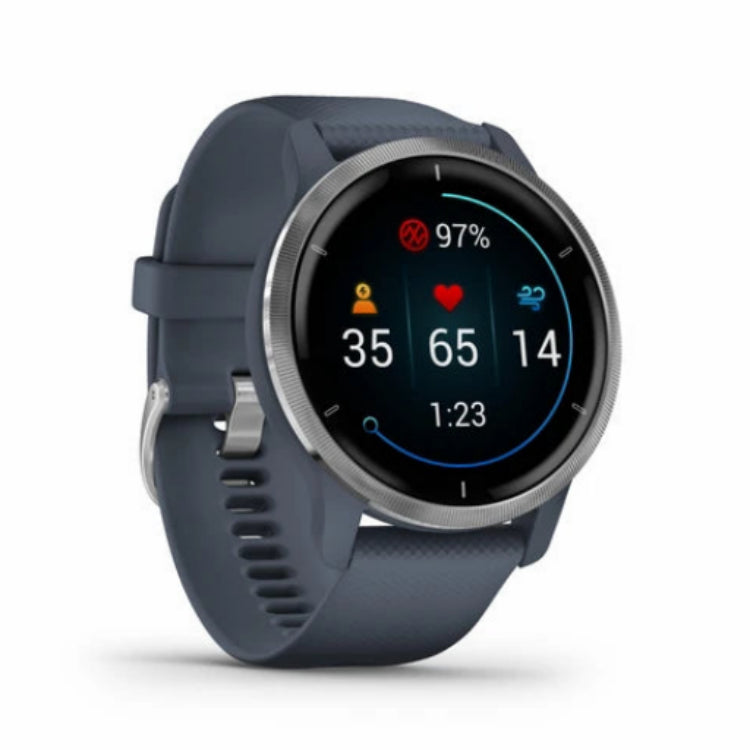 Garmin Venu 2 GPS Smartwatch 45mm - Granite Blue, Black - Acceptable - Refurbished Garmin