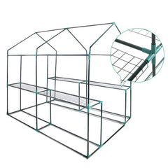 Greenfingers Greenhouse 1.2x1.9x1.9M Walk in Green House Tunnel Clear Garden Shed 4 Shelves