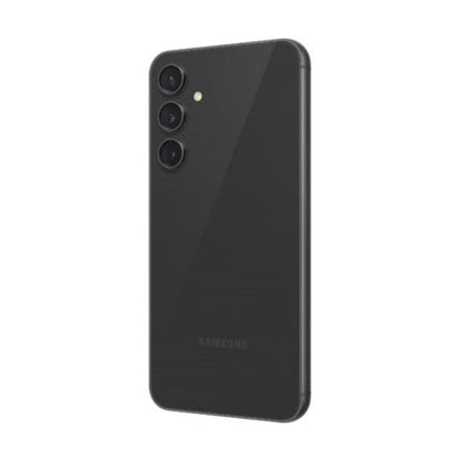 Top/front view of Galaxy S23 FE Graphite showing screen and body edges