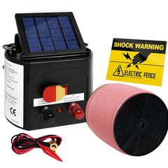 Giantz Electric Fence Energiser 3km Solar Powered Energizer Set + 1200m Tape Tristar Online