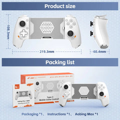 Gamwing AoBing Max Mobile Phone Game Controller Gamepad Joystick Type-C Wired & BT Compatible with Android, iOS, PC, Switch