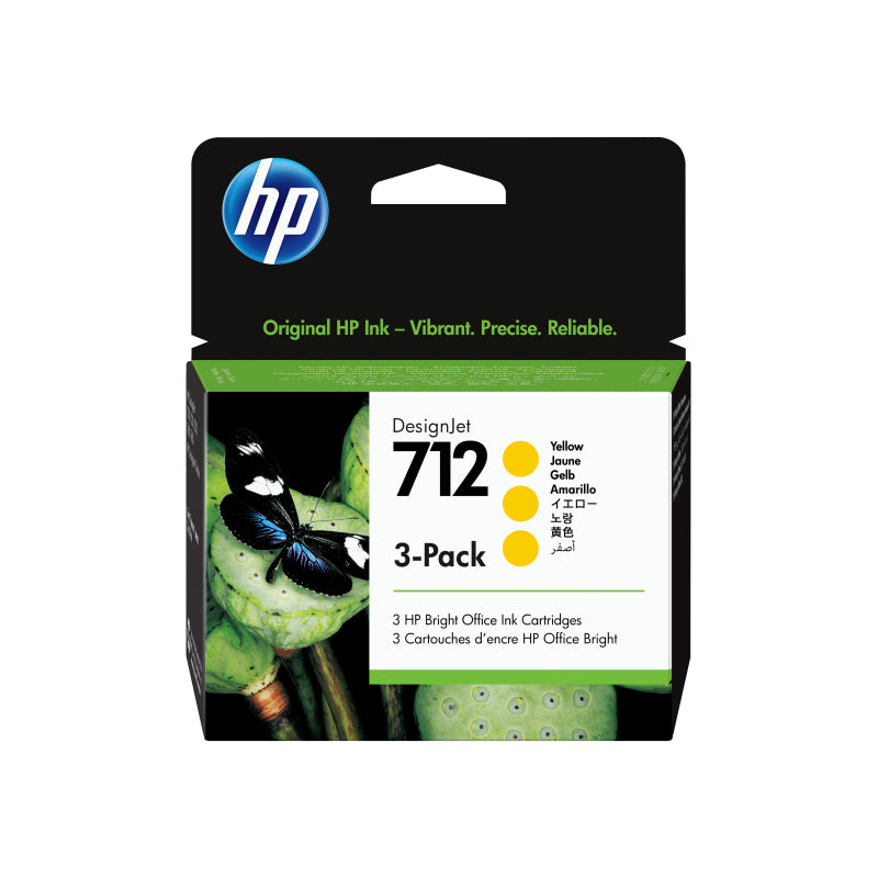 HP #712 29ml Yell 3 Pk 3ED79A HP