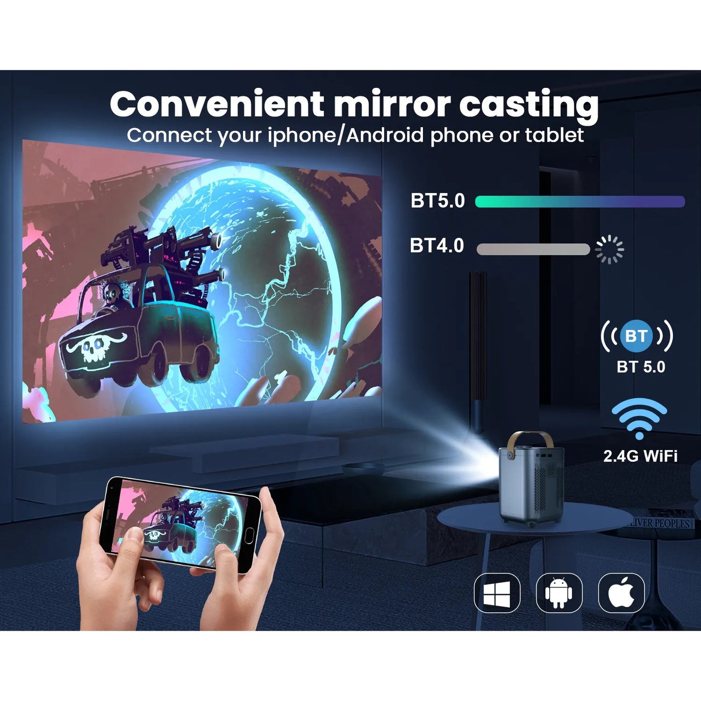 Transpeed S1 Smart Portable Projector for 4K Cine Camping Magcubic