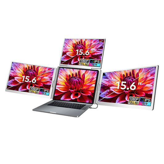 Trion 15.6" FHD Portable Monitor Quad Screen Triple Display Screen Extender for Laptops (Win10+, Mac M1/M2/M3) (AU Warranty)