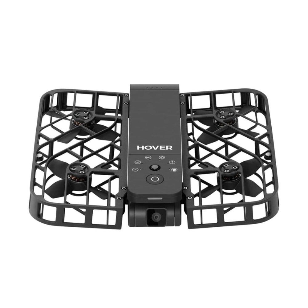 Black HoverAir X1 pocket drone with camera visible
