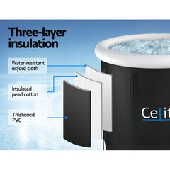 Portable Ice Bath Tub 70X80CM Inflatable Folding Bathtub Spa Massage Tristar Online