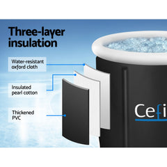 Portable Ice Bath Tub 75X75CM Inflatable Cold Water Folding Bathtub Spa Massage Tristar Online