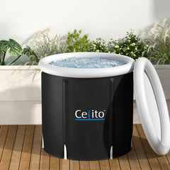 Portable Ice Bath Tub 75X75CM Inflatable Cold Water Folding Bathtub Spa Massage Tristar Online