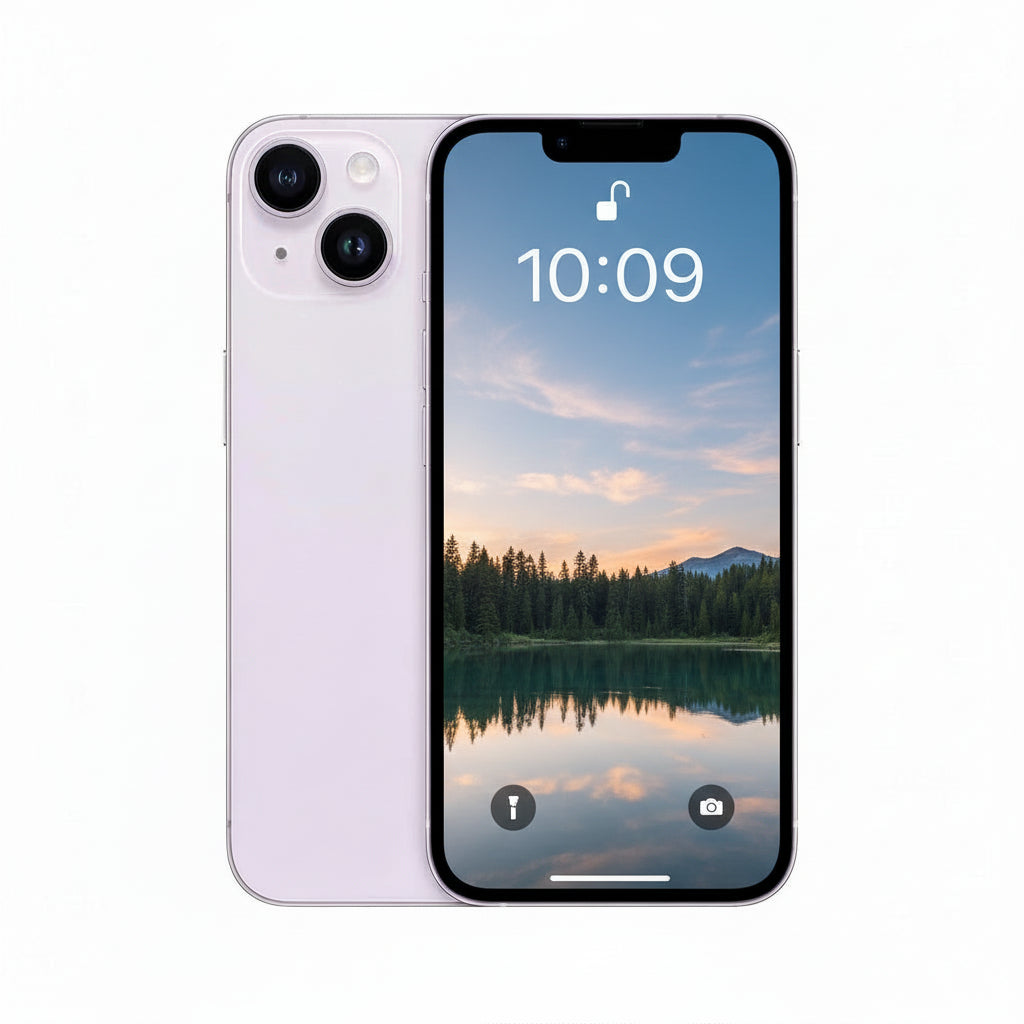 Apple iPhone 14 - 128GB / 256GB / 512GB - Midnight, Starlight, (PRODUCT)RED, Blue, Purple, Yellow With 80% battery - Pristine - Refurbished - D1 Apple