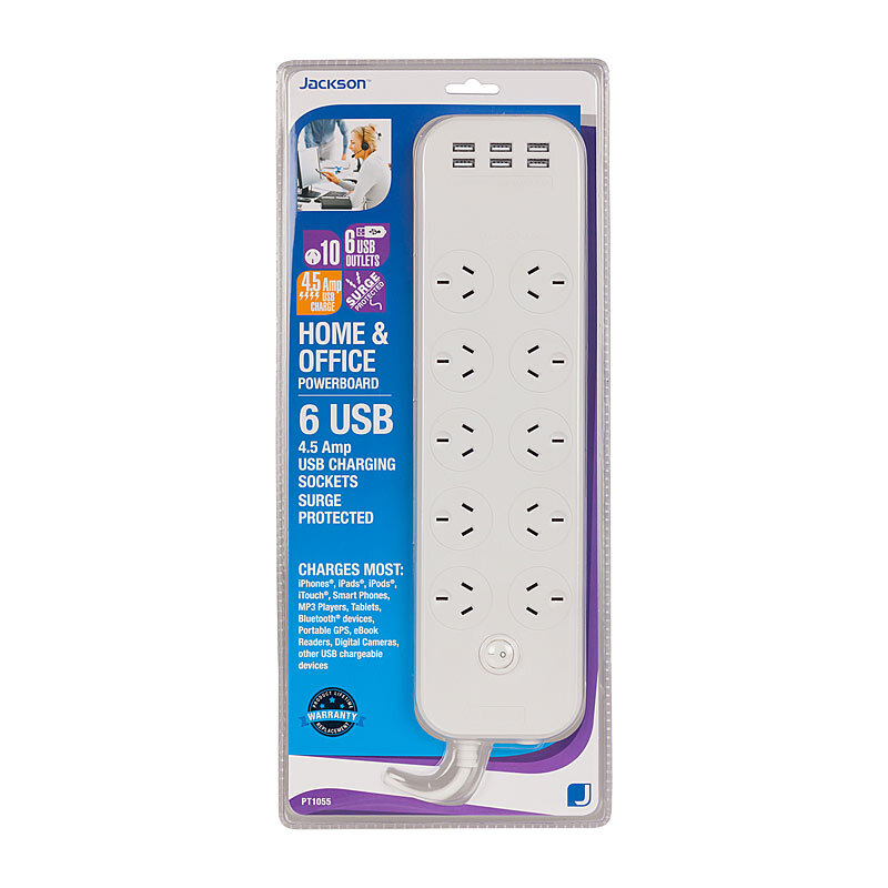 Jackson 10 Way 6 USB PBoard 1m Jackson