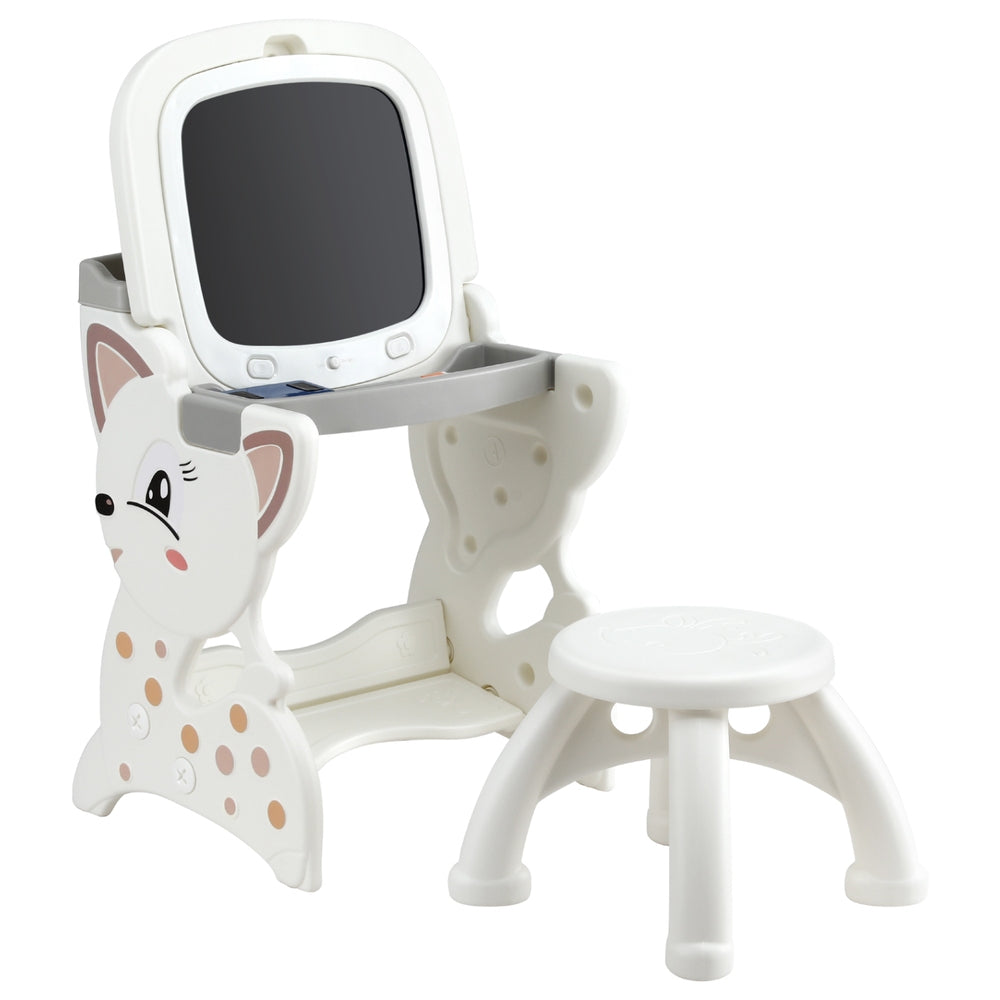 Keezi Kids Table and Chair Set 2 in 1 Easel Desk Stool w/ LCD Writing Tablet Tristar Online