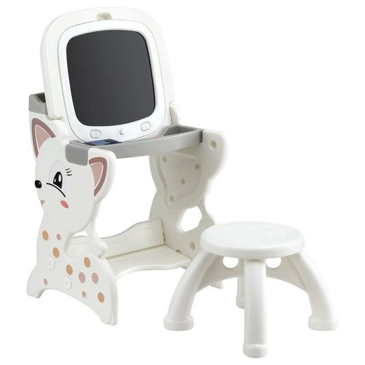 Keezi Kids Table and Chair Set 2 in 1 Easel Desk Stool w/ LCD Writing Tablet Tristar Online