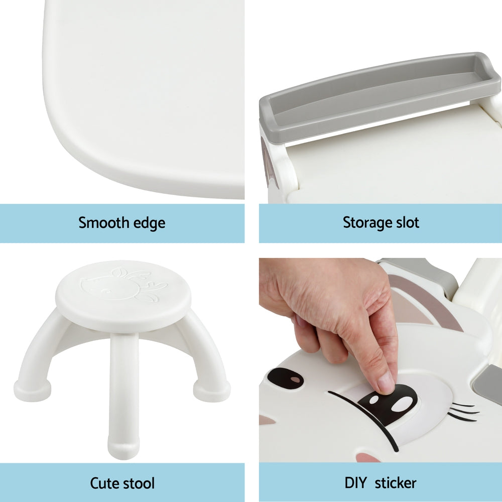 Keezi Kids Table and Chair Set 2 in 1 Easel Desk Stool w/ LCD Writing Tablet Tristar Online