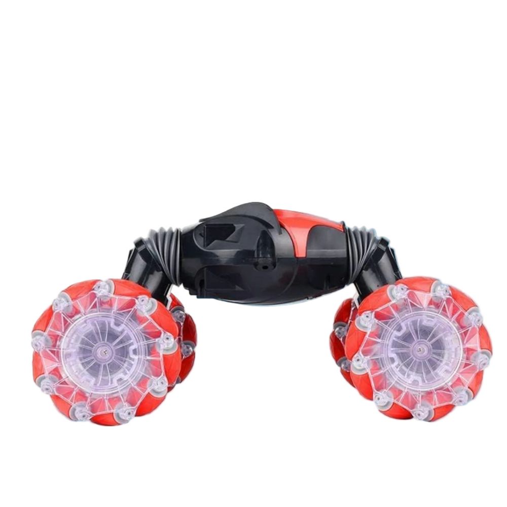 RC car shown angled with lights and sturdy off-road wheels visible