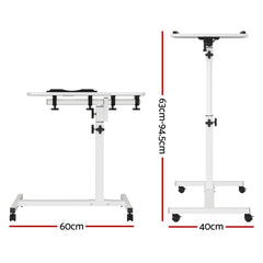 Artiss Laptop Desk Table Fan Cooling White 60CM