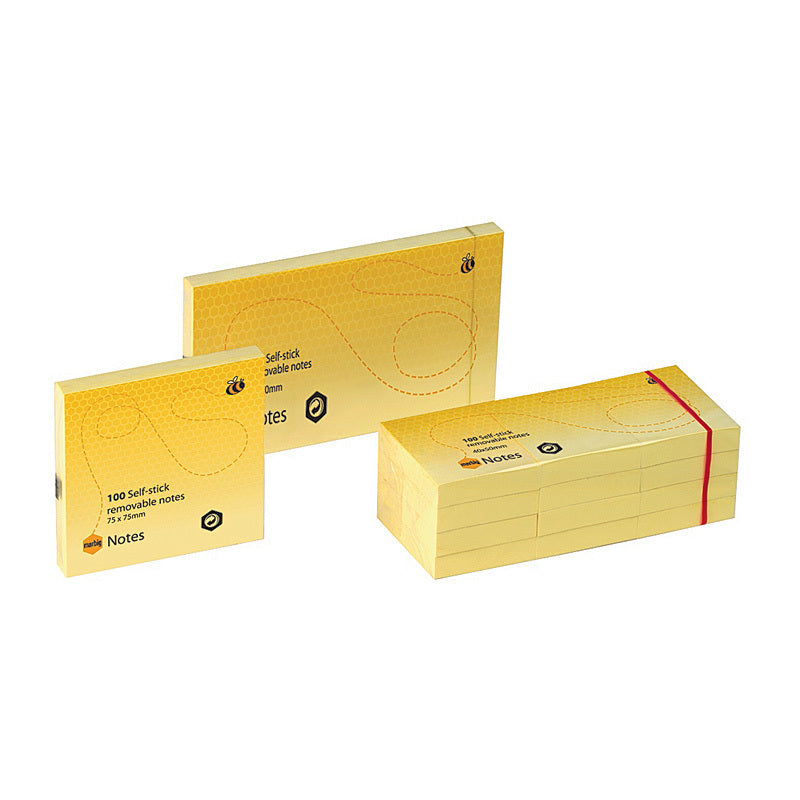 Notes Yellow 75X75mm Ylw Pk12 Marbig