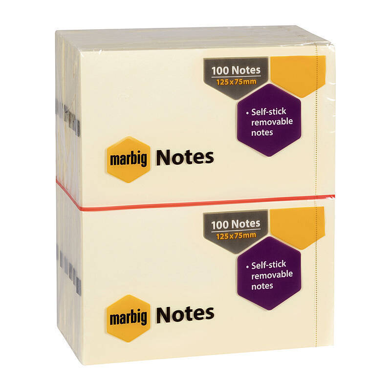 Notes Yellow 75X125mm Ylw Pk12 Marbig