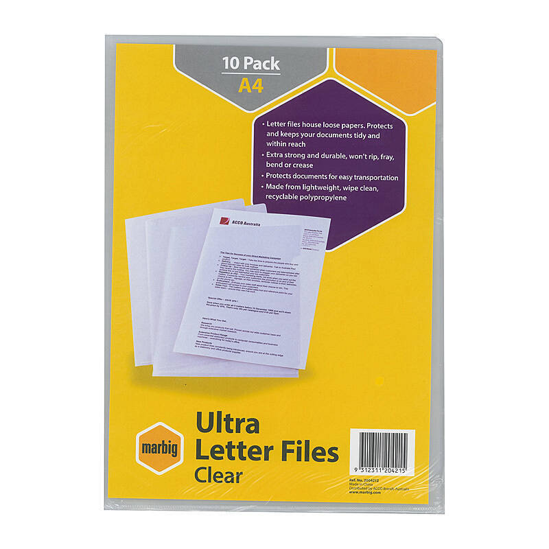 Mbg File A4 Letr Ultr Clr Pk10 Marbig