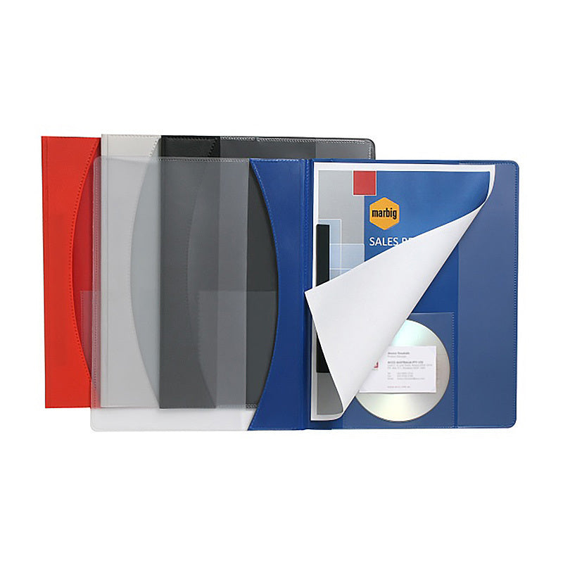 Mbg File A4 Flat Prem Ins Red Marbig