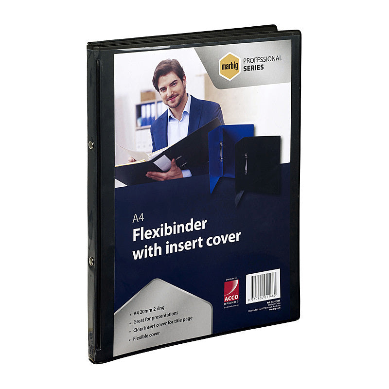 Mbg Flexibnd 2R 20mm A4 Cl Blk Marbig