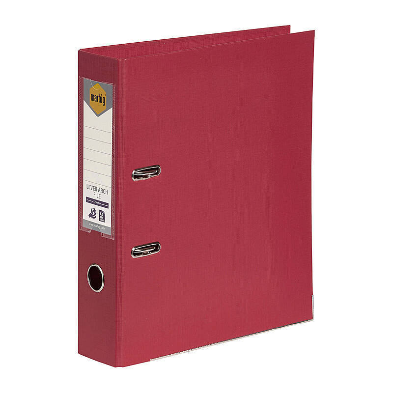 Mbg PE Lever Arch A4 Deep Red Marbig