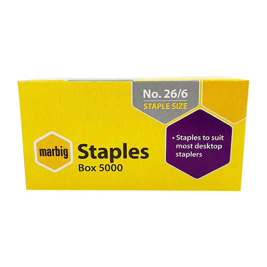 Mbg Staples No. 26/6 5000Bx Marbig