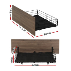 Artiss 2x Bed Frame Storage Drawers Trundle Black Tristar Online
