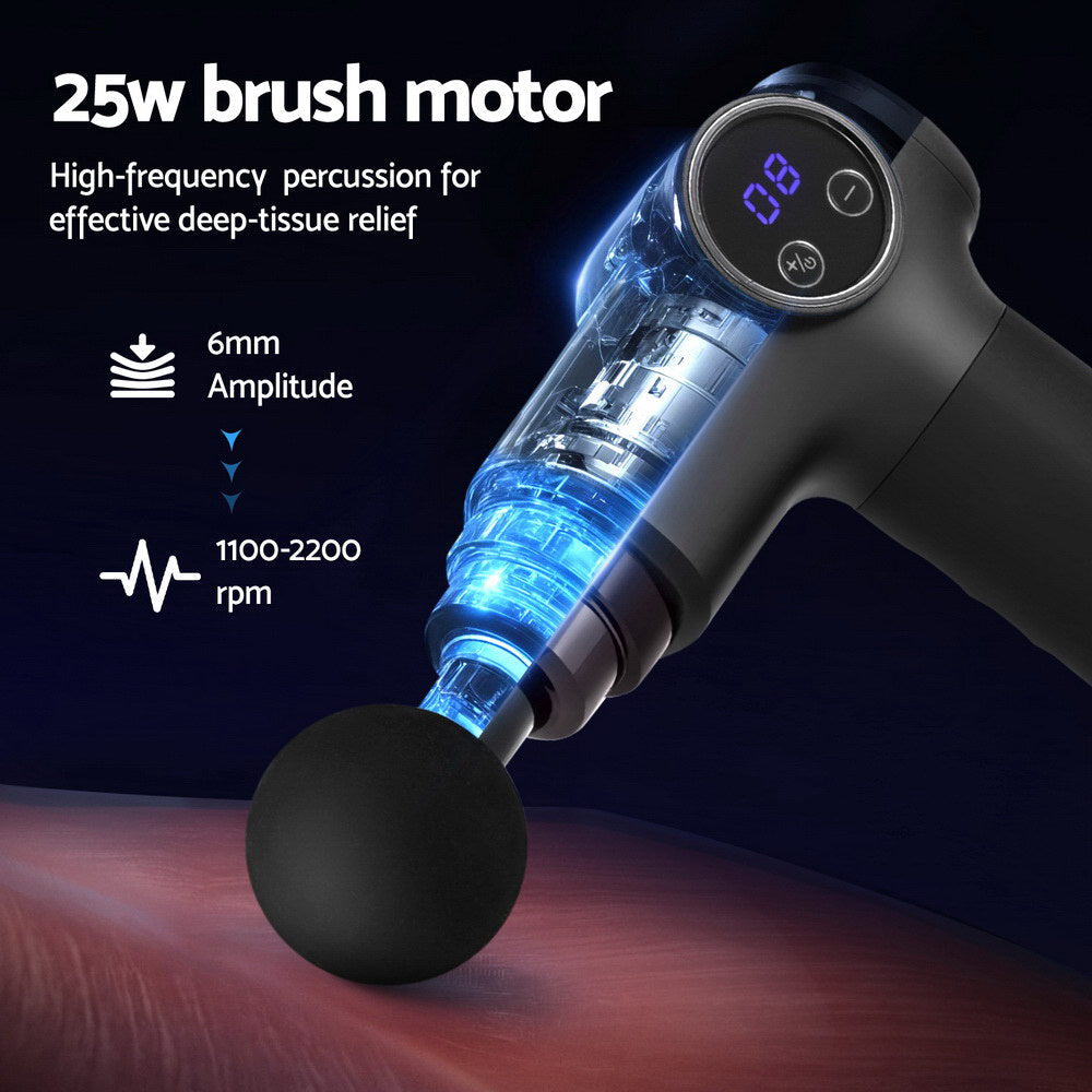 Everfit Massage Gun 8 Speed 4 Heads Vibration Muscle Massager Chargeable Black Tristar Online