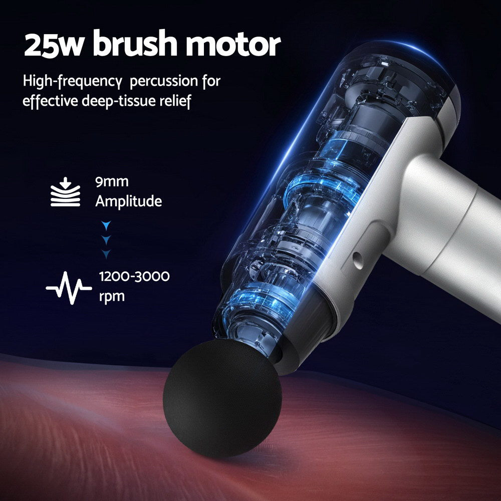 Everfit Massage Gun 30 Speed 6 Heads Vibration Muscle Massager Chargeable Black Tristar Online