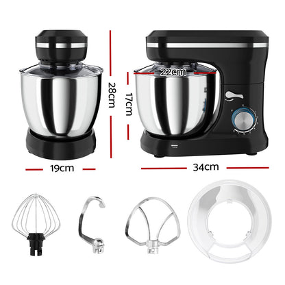 Devanti 3in1 Stand Mixer 8 Speed 5L Mix Master 400W Black Tristar Online