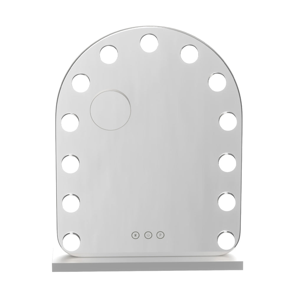 Embellir Makeup Mirror 40x50cm Dressing Vanity LED Bulb Light with 5x Magnification White Arch Tristar Online