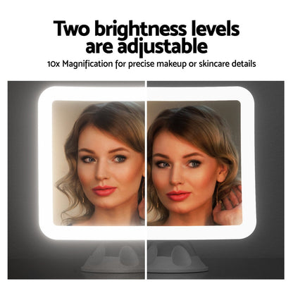 Embellir Makeup Mirror 10X Magnification LED Light Adjustable Rotation Cordless Suction Cup Tristar Online