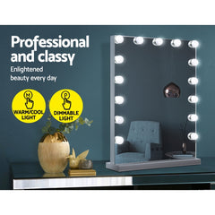 Embellir Makeup Mirror 43x61cm Hollywood Vanity with LED Light Tabletop Wall