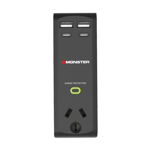 Monster 1-Port+USB Surge Black Monster