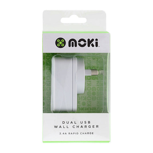 Moki Dual USB Wall Charger Wh Moki International