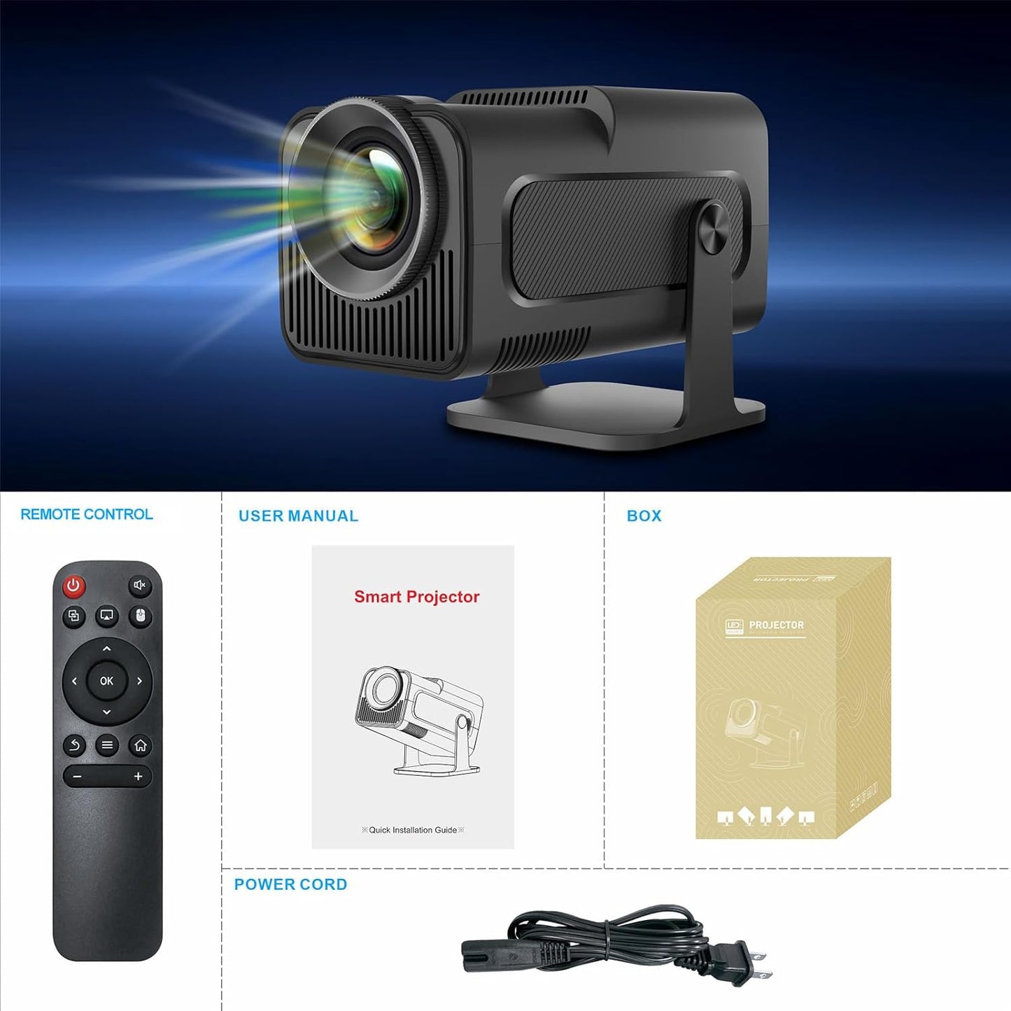 Magcubic HY320 Projector - WiFi 6, BT 5.0, Android 11 - Native 1080P/4K Decoding - 180° Rotatable - Auto Keystone Correction - Hi-Fi Speaker (Refurbished) Grade A Tristar Online